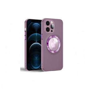 Funda Silicona para iPhone 14 Pro morado con iman magsafe