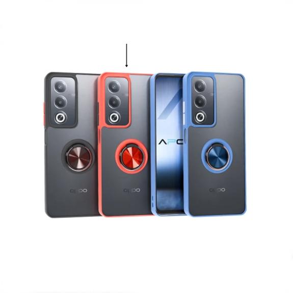 Funda Silicona para Oppo A40 rojo con iman y soporte smoked