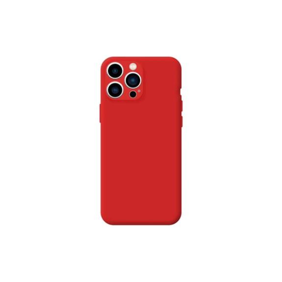 FUNDA SILICONA SUAVE PARA IPHONE 13 PRO MAX 6.7" ROJO