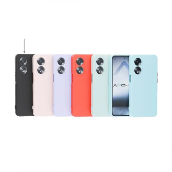 Funda Silicona Suave Para Oppo A58 4G en Negro