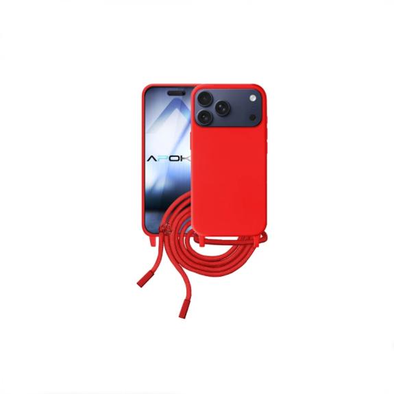 Funda suave con Cordon para iPhone 17 Pro Max rojo