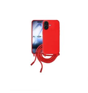 Funda suave con Cordon para iPhone 17 rojo