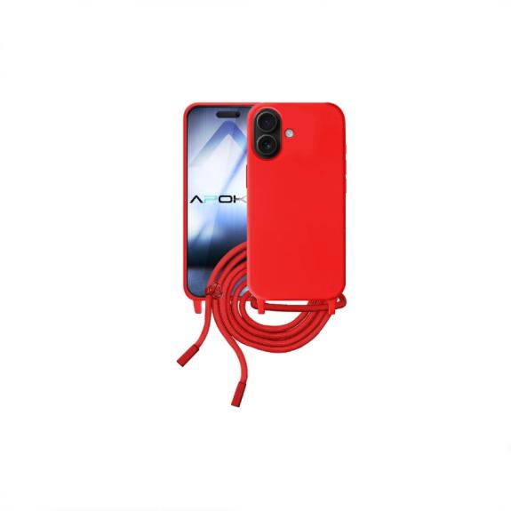 Funda suave con Cordon para iPhone 17 rojo