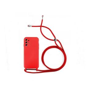 FUNDA SUAVE CON CORDON PARA SAMSUNG GALAXY A53 ROJO