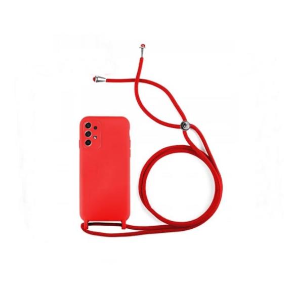 FUNDA SUAVE CON CORDON PARA SAMSUNG GALAXY A53 ROJO