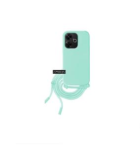 Funda suave con cordon para Xiaomi Redmi 13 azul turquesa