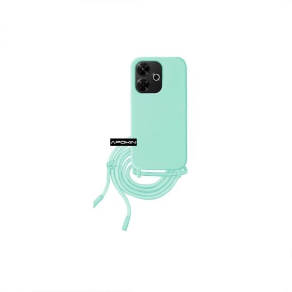 Funda suave con cordon para Xiaomi Redmi 13 azul turquesa