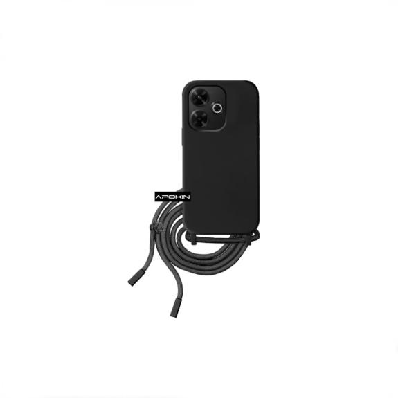 Funda suave con cordon para Xiaomi Redmi 13 negro