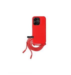 Funda suave con cordon para Xiaomi Redmi 13 rojo