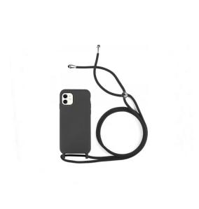 Funda suave para iPhone 12 / 12 Pro negro con cordon