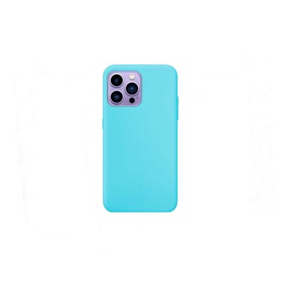 Funda suave para iPhone 14 Pro azul turquesa