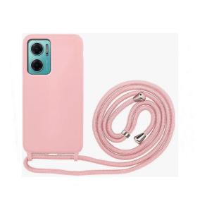 Funda suave para Xiaomi Redmi 10 5G rosa con cordon