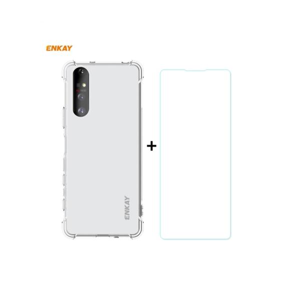 FUNDA TPU + CRISTAL TEMPLADO 2.5D PARA SONY XPERIA 5 II