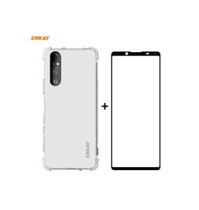 FUNDA TPU + CRISTAL TEMPLADO 2.5D PARA SONY XPERIA 5 II NEGRO