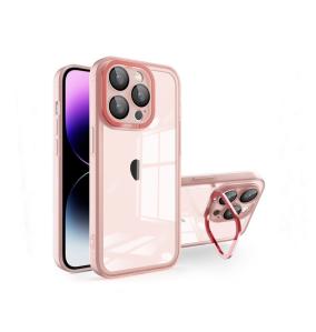 Funda TPU para iPhone 15 Plus transparente mate rosa