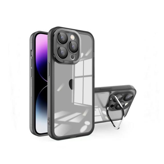 Funda TPU para iPhone 15 Pro Max transparente mate negro
