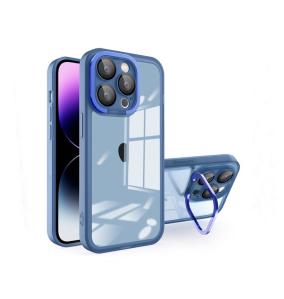 Funda TPU para iPhone 15 Pro transparente mate azul