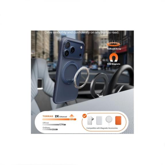 Funda TPU Para iPhone 17 Pro con anilla naranja