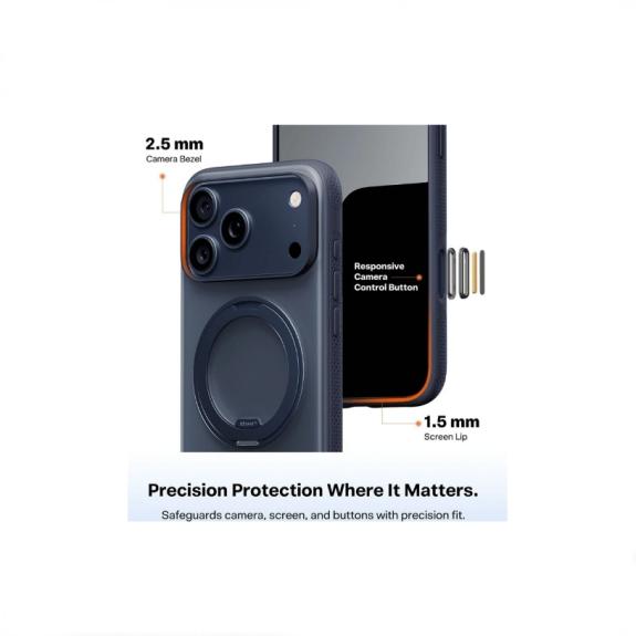 Funda TPU Para iPhone 17 Pro con anilla naranja