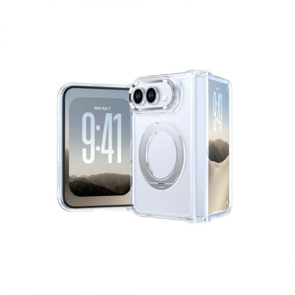 Funda TPU Para iPhone Duo en Transparente-Blanco Con Anilla