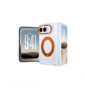 Funda TPU Para iPhone Duo en Transparente-Naranja Con Anilla