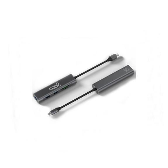 Hub Tipo-C Universal COOL 5 (3 x USB 3.0 + SD + Micro SD)