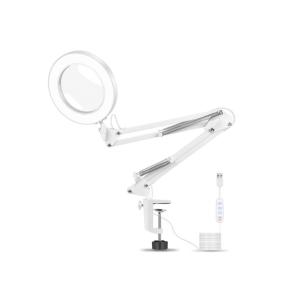 Lamp articulated with light and magnifying glass LED 5X