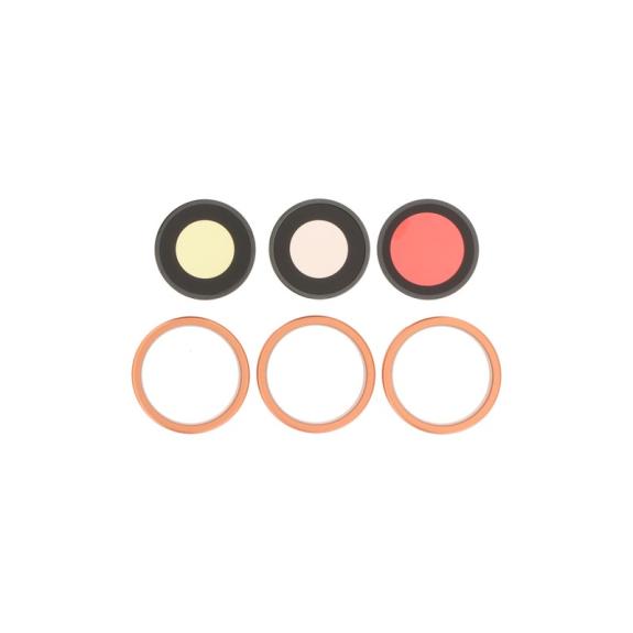 Lente trasera para iPhone 17 Pro / 17 Pro Max Naranja 3 piezas