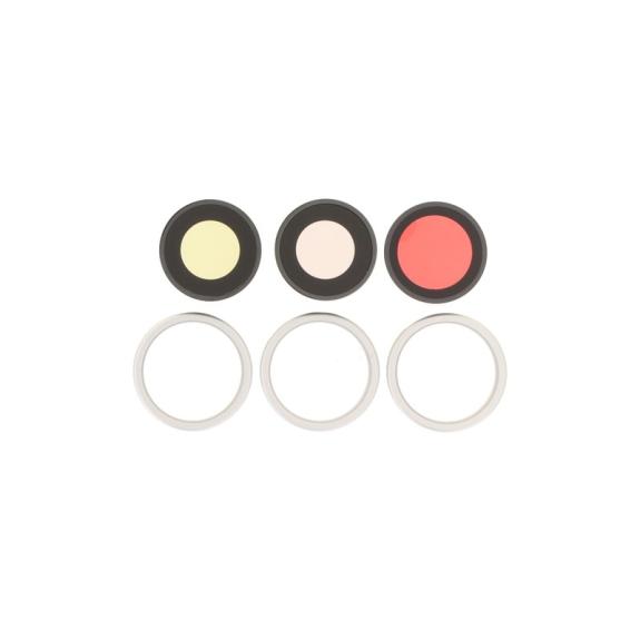 Lente trasera para iPhone 17 Pro / 17 Pro Max Plata 3 piezas