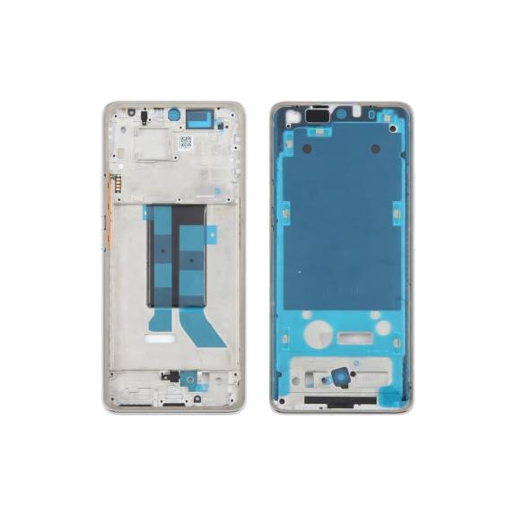 Marco Frontal Para Xiaomi Redmi Note 14 Pro 5G en color plateado