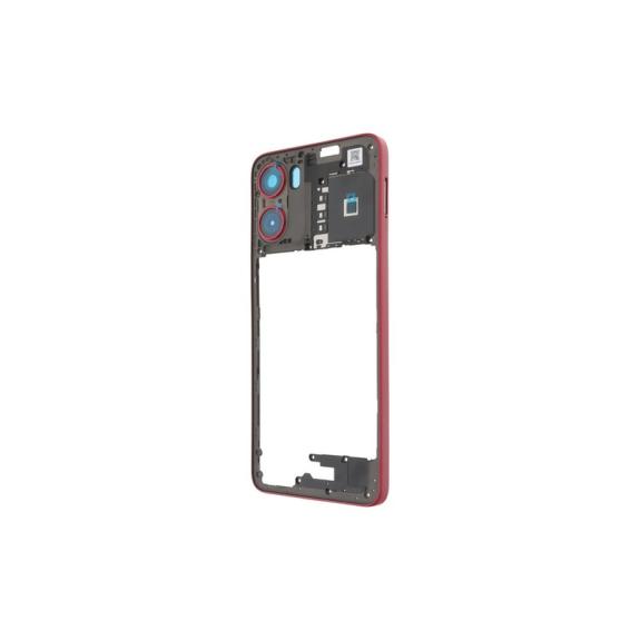 Marco Intermedio Para Motorola Moto G05 con embellecedor rojo