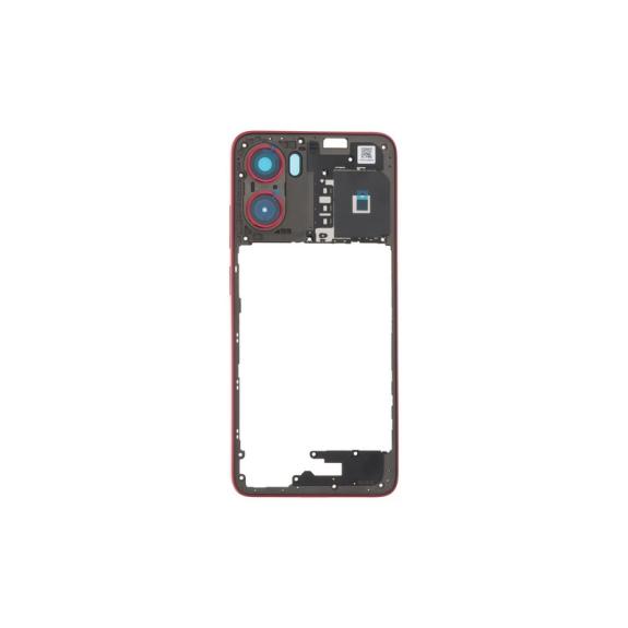 Marco Intermedio Para Motorola Moto G05 con embellecedor rojo