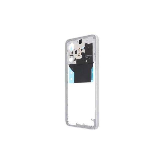Marco Intermedio Para Xiaomi Poco M6 en color plateado con NFC