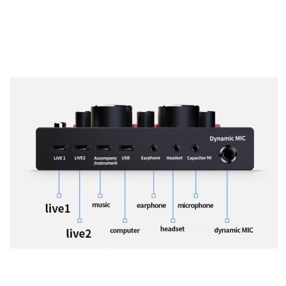 Mesa mezcla de sonido V8 con micrófono