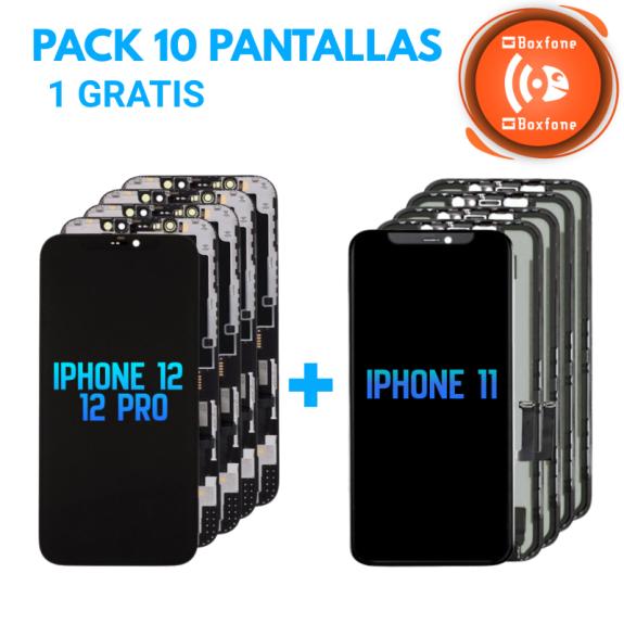 Pack mixto 5+5 pantallas iPhone 12 / 12 Pro y iPhone 11