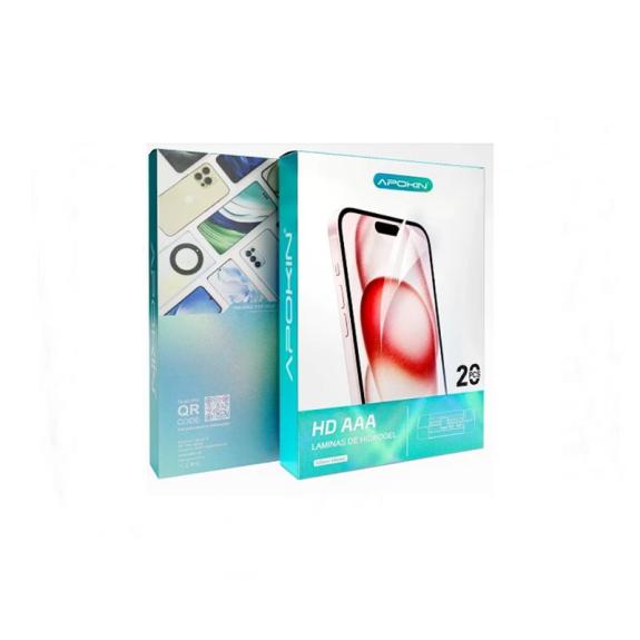 Pack 20 laminas HD AAA apokin de hidrogel para smartphone.