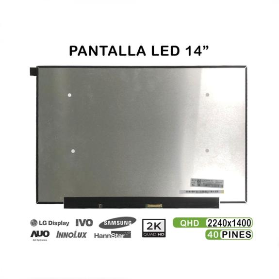 Pantalla de 14" para Portátil NV140DRM-N61 2K 40 Pines