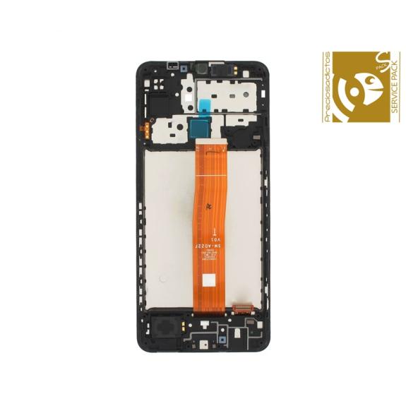 Pantalla SERVICE PACK para Samsung Galaxy M12 con marco negro