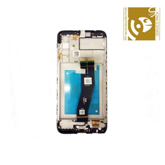 Pantalla para Samsung Galaxy A02S con marco negro SERVICE PACK