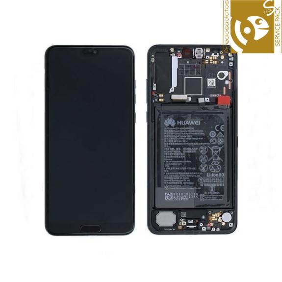 Pantalla para Huawei P20 Pro con marco negro SERVICE PACK