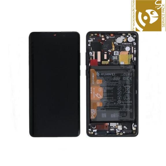 Pantalla para Huawei P30 Pro con marco negro SERVICE PACK