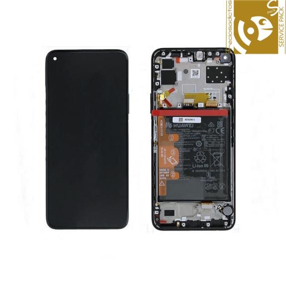 Pantalla para Huawei P40 Lite 5G con marco negro SERVICE PACK