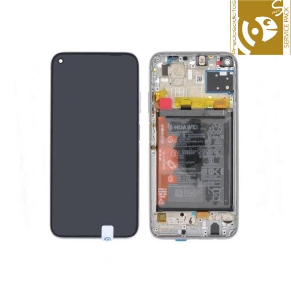 Pantalla para Huawei P40 Lite con marco gris SERVICE PACK