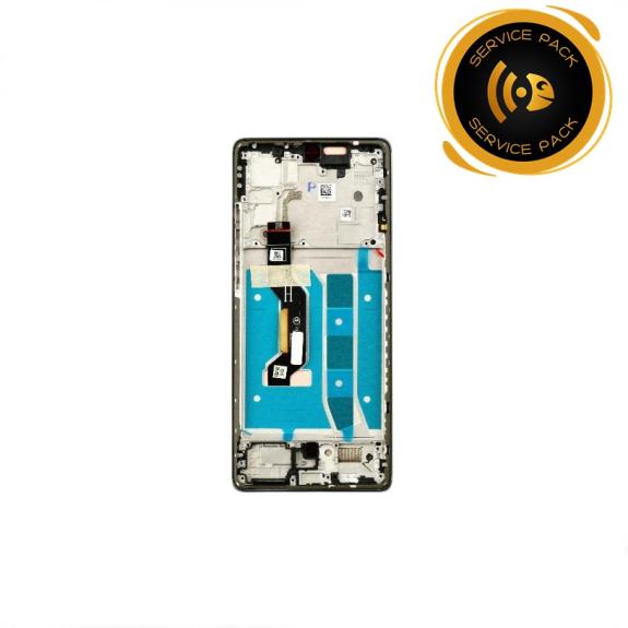 Pantalla para Motorola Moto G86 con marco negro SERVICE PACK