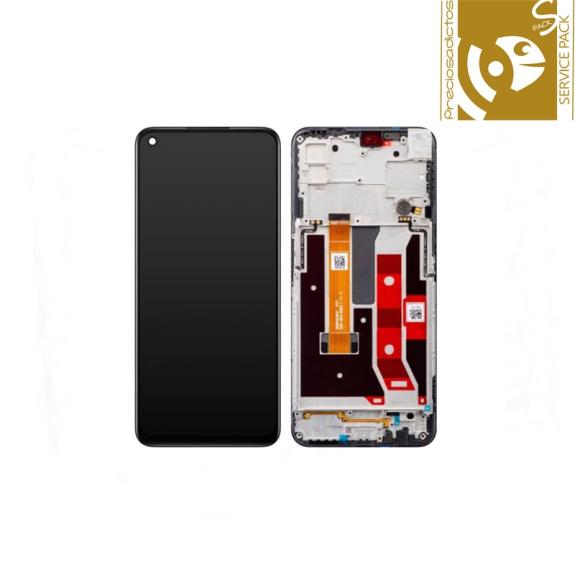 Pantalla para Oppo A73 5G con marco negro SERVICE PACK