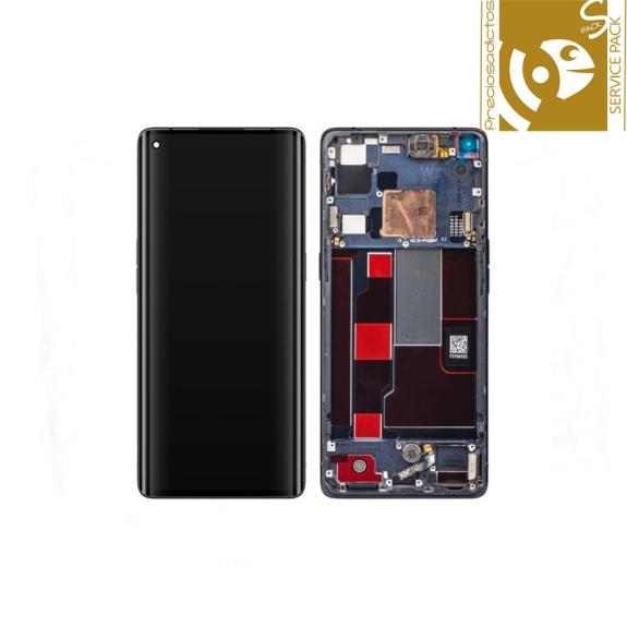 Pantalla para Oppo Find X2 Neo con marco negro SERVICE PACK