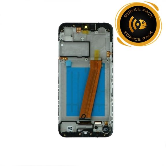 Pantalla para Samsung Galaxy A01 con marco negro SERVICE PACK