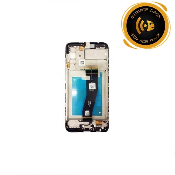 Pantalla para Samsung Galaxy A02S con marco negro SERVICE PACK