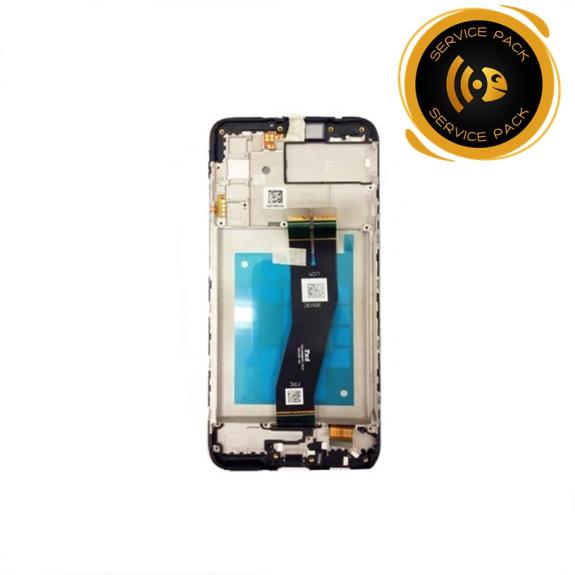 Pantalla para Samsung Galaxy A02S con marco negro SERVICE PACK
