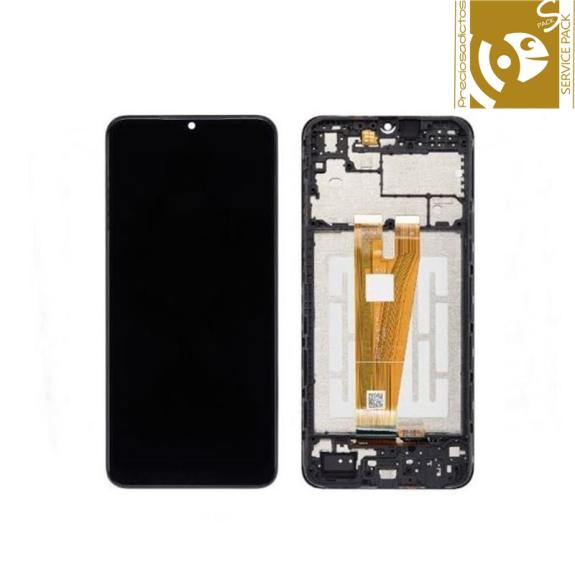 Pantalla para Samsung Galaxy A04 con marco negro SERVICE PACK